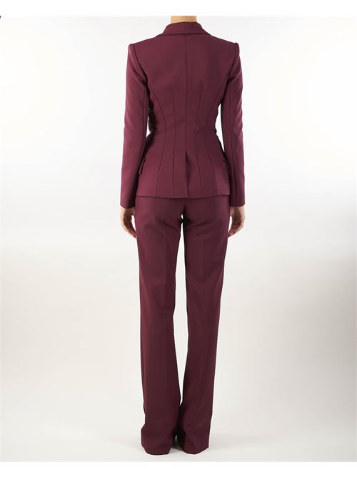 Double stretch crepe suit with shawl jacket and palazzo pants Elisabetta Franchi ELISABETTA FRANCHI | Tailleur | TP00246E2CG3